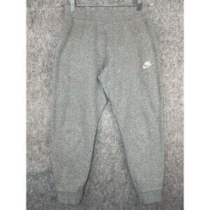 Nike Athletic Joggers Pants Pockets Gray Size Large Drawstring Stretch